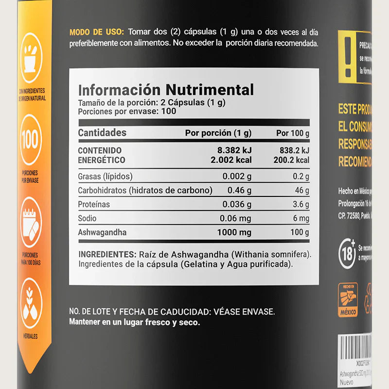 Raíz de Ashwagandha BLIFE - 200 capsulas