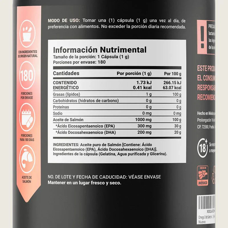 Omega 3 Aceite Puro de Salmón Blife - 180 capsulas