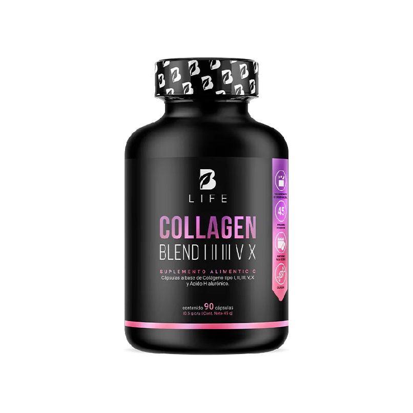 COLLAGEN BLEND I II III V X | Colágeno Hidrolizado Tipo I, II, III, V y X 90 CAPS B LIFE