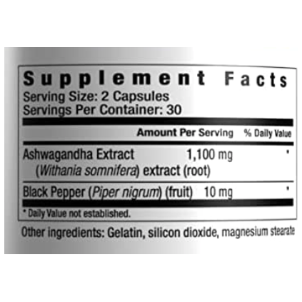 Ashwagandha - 1100mg 60 capsulas