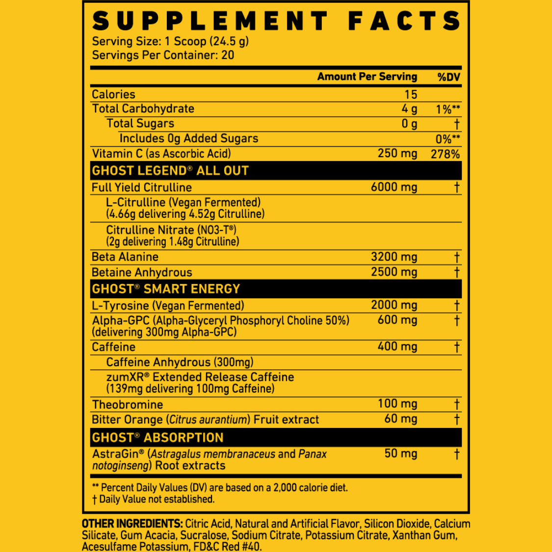 GHOST LEGEND ALL OUT PRE WORKOUT 20 SERV GHOST LIFESTYLE
